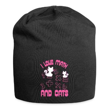 Ich liebe Mathe und Katzen - Jersey-Beanie - Schwarz - Vorne