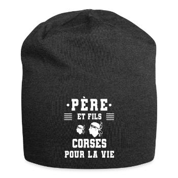 père et fils papa corse tête de maure - Bonnet en jersey - charbon - Devant