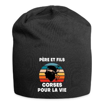 Vater und Sohn Vintage Korsika - Jersey-Beanie - Schwarz - Vorne