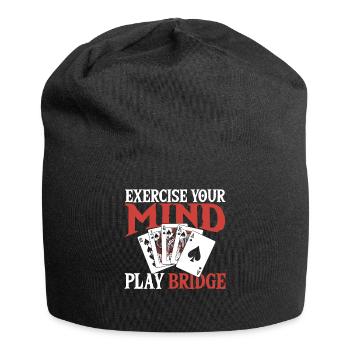 Bridge Kartenspiel Geschenk - Jersey-Beanie - Schwarz - Vorne