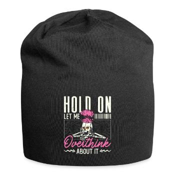 Introvert Hold On Let Me Overthink Introverting - Jersey Beanie - black - Front