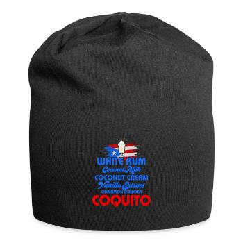 Coquito Recipe Puerto Rican Coconut Rum Drink - Jersey Beanie - black - Front