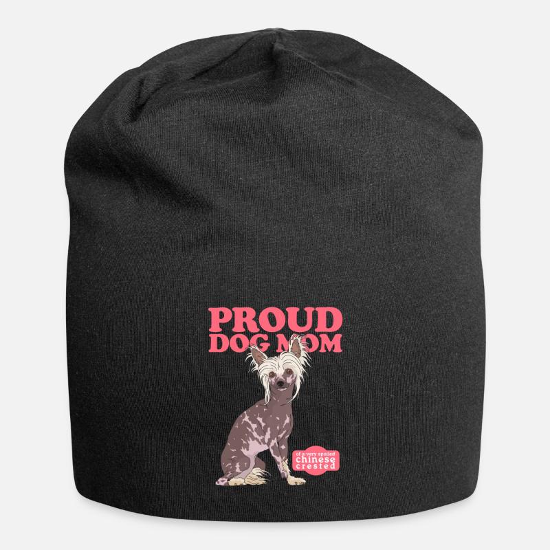 Chinese Crested Mom Schopfhunde Geschenk - Jersey-Beanie - Schwarz