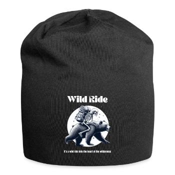 Camping Wilderness Bear Skeleton Hiking Nature Funny - Jersey Beanie - black - Front