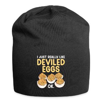Stuffed Eggs Deviled Eggs - Jersey Beanie - black - Front