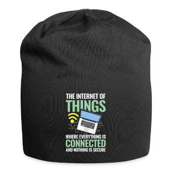 Internet of Things Connected Nothing Is Secure - Jersey-Beanie - Schwarz - Vorne