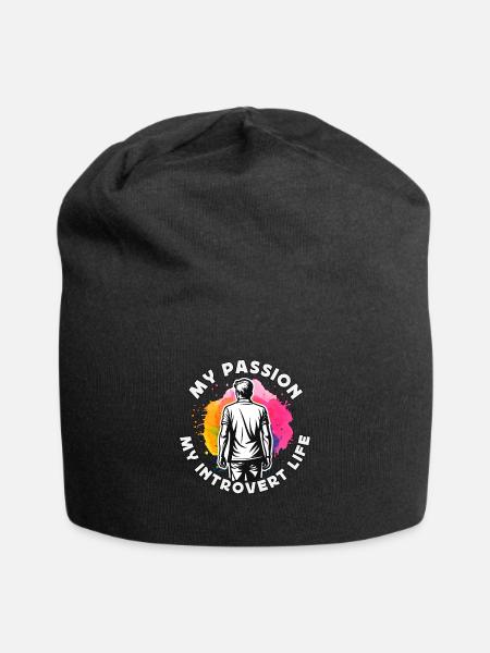 Introvert My Passion My Introvert Indoor Lifestyle - Jersey-Beanie - Schwarz