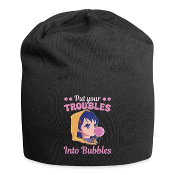 Candy Bubblegum Women Troubles Into Bubbles - Jersey Beanie - black - Front