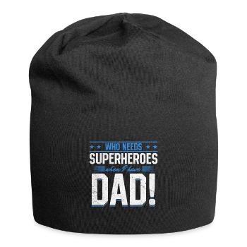 Superhero Dad Better Than Any Comic Book Hero - Jersey Beanie - black - Front