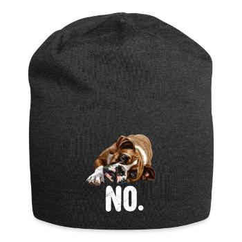 German Boxer NO Dog Owner Funny - Jersey Beanie - charcoal grey - Front