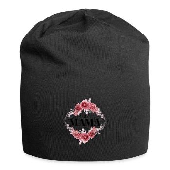 Beste Mama - Jersey-Beanie - Schwarz - Vorne