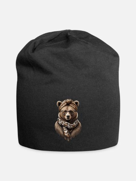 Drôle Maman Ours Mère Ours Ours Amoureux de l’Ours - Bonnet en jersey - noir