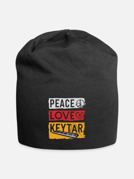 Keytar Keyboard Gift - Jersey Beanie - black