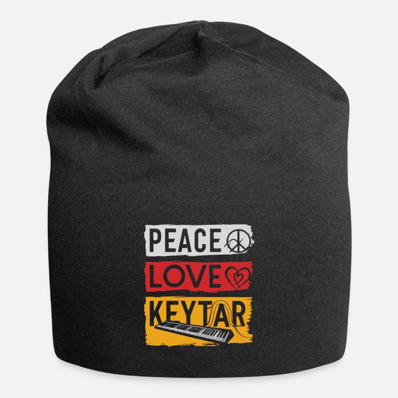 Keytar Keyboard Gift - Jersey Beanie - black