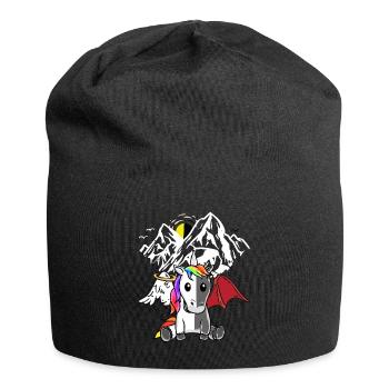 Unicorn Demon Angel Devil Satanic Mythical Creature - Jersey Beanie - black - Front