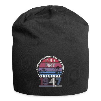 Original Mai 1947 Jahrgang 1947 Geburtstag 1947 - Jersey-Beanie - Schwarz - Vorne