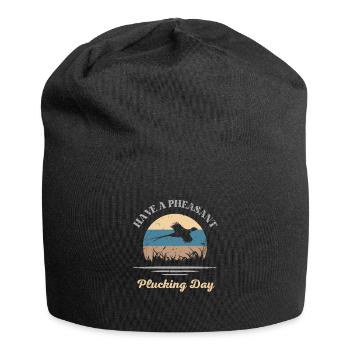 Pheasant Plucking Hunter Humor Bird Hunting - Jersey Beanie - black - Front