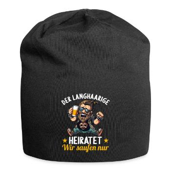 the long-haired man marries bachelor party bachelor party - Jersey Beanie - black - Front