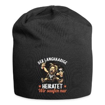the long-haired man marries bachelor party bachelor party - Jersey Beanie - black - Front