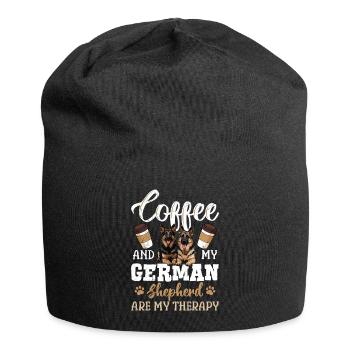 Kaffeetrinker Coffee and my German Shepherd my - Jersey Beanie - black - Front