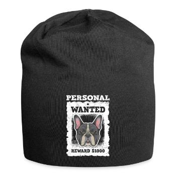 Frenchie Propriétaire Stalker personnel WANTED Funny - Bonnet en jersey - noir - Devant