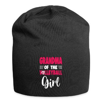 Grandma Of the Birthday Girl Volleyball Family - Jersey Beanie - black - Front