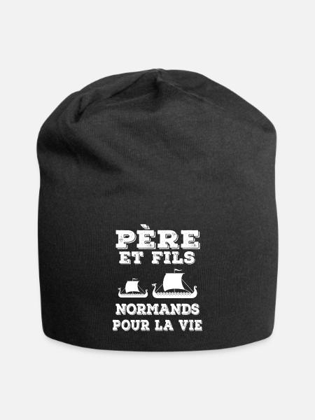 père et fils équipe normand normandie - Bonnet en jersey - noir