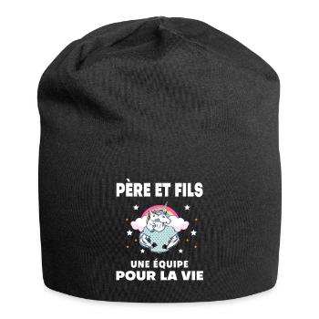Unicorn father and son duo man team for life - Jersey Beanie - black - Front