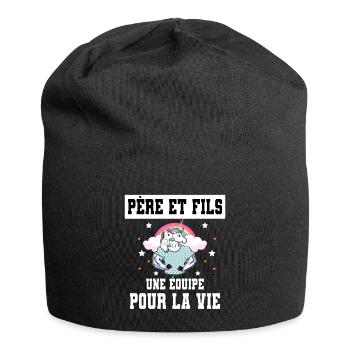 Unicorn father and son duo man - Jersey Beanie - black - Front