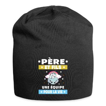 Father and Son Unicorn Duo Man Team for Life - Jersey Beanie - black - Front