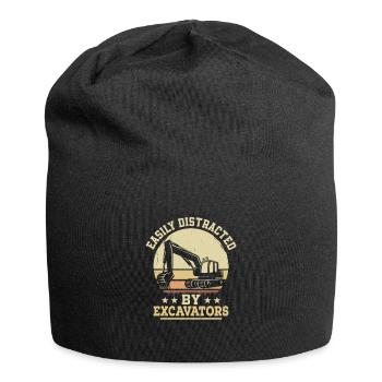 Easily Distracted By Excavators Heavy Equipment Op - Jersey Beanie - black - Front