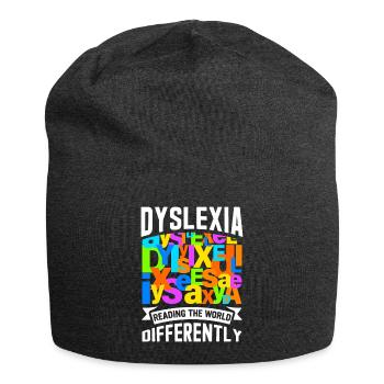 Dyslexie Legasthenie Legastheniker - Jersey-Beanie - Anthrazit - Vorne