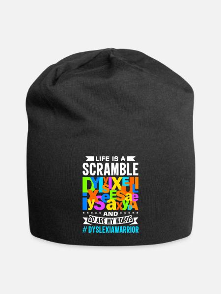 Dyslexia Dyslexia Dyslexia Dyslexic - Jersey Beanie - black
