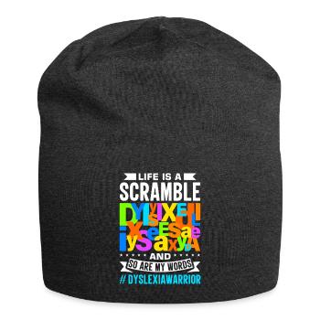 Dyslexie Legasthenie Legastheniker - Jersey-Beanie - Anthrazit - Vorne