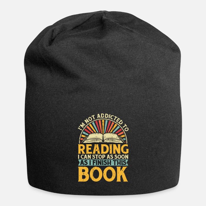 Reading I'm Not Addicted To Reading Loves Library - Jersey-Beanie - Schwarz