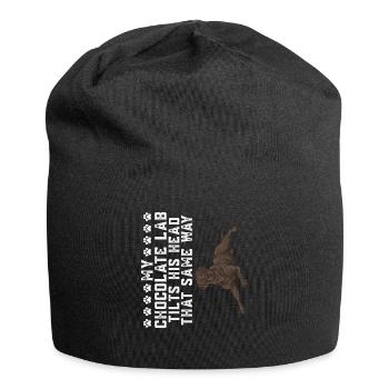 Schoko Brauner Labrador Retriever Hund - Jersey-Beanie - Schwarz - Vorne