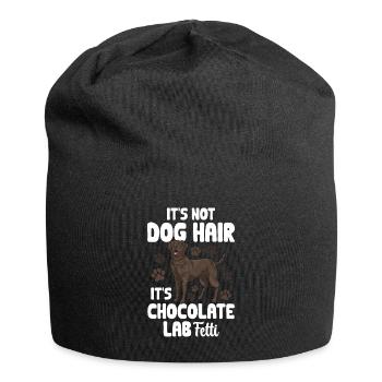 Schoko Brauner Labrador Retriever Hund - Jersey-Beanie - Schwarz - Vorne