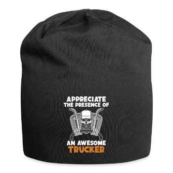 Schätzen Sie die Anwesenheit eines fantastischen Trucker-Truckers - Jersey-Beanie - Schwarz - Vorne