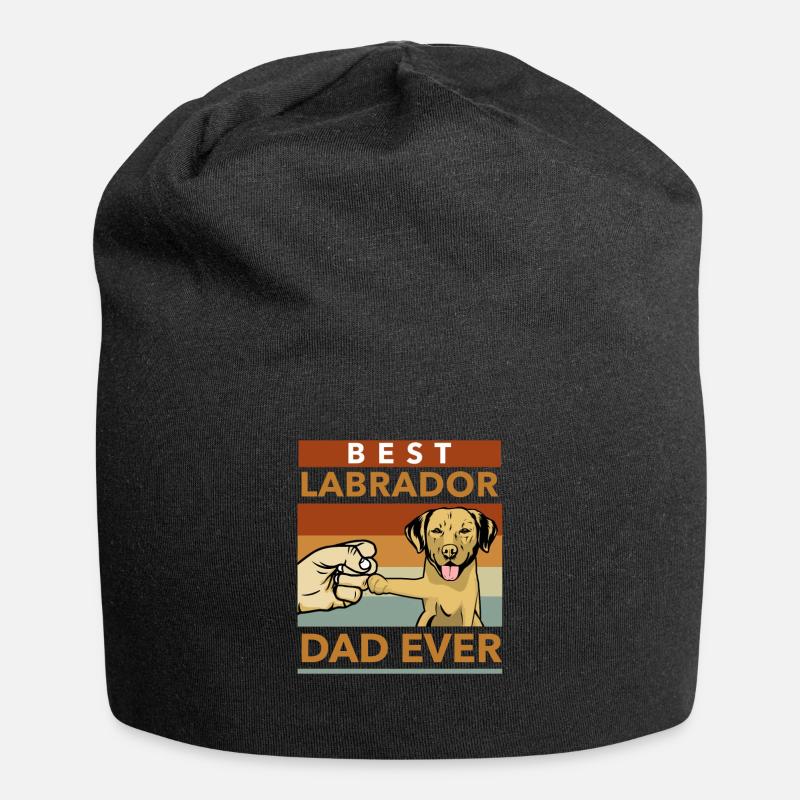 Labrador lustiger Hundespruch Labradoodle Best Dad - Jersey-Beanie - Schwarz