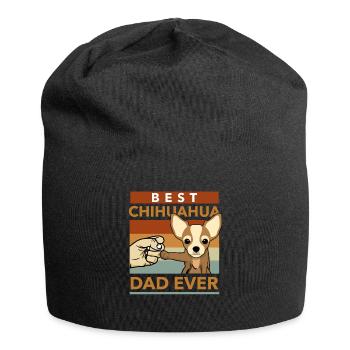 Chihuahua Spruch Dad Herrchen Geschenk Vatertag - Jersey-Beanie - Schwarz - Vorne