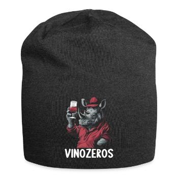 Vinozeros Weinkenner Weintrinker Weinliebhaber - Jersey-Beanie - Anthrazit - Vorne