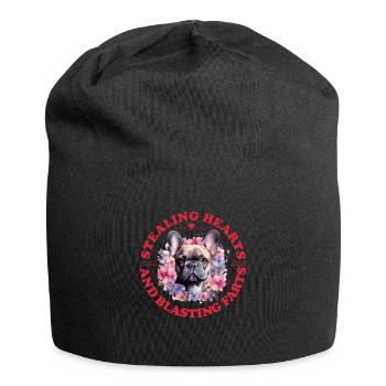 Bouledogue français VOLER DES CŒURS EXPLOSER - Bonnet en jersey - noir - Devant