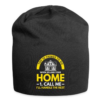 Immobilienmakler - Jersey-Beanie - Schwarz - Vorne