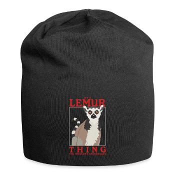 Lemur Ringelschwanz Lemuren Katta Lemure Geschenk - Jersey-Beanie - Schwarz - Vorne