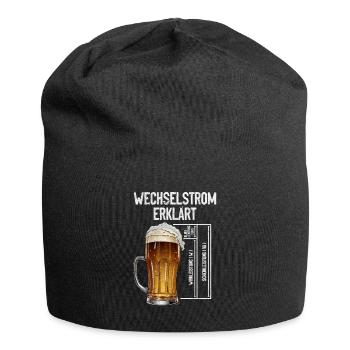 Wechselstrom erklärt Bier Elektriker Technik - Jersey-Beanie - Schwarz - Vorne