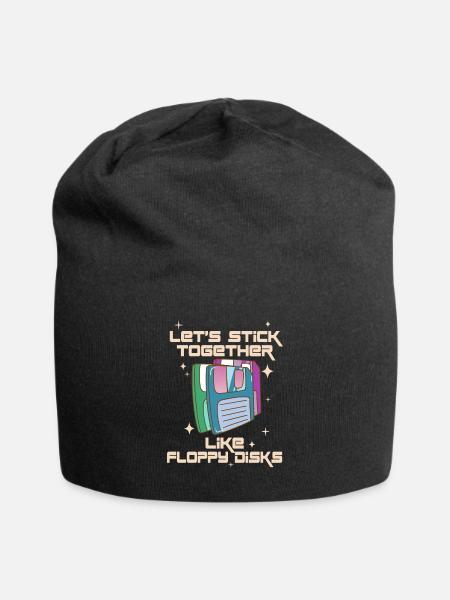 Lass Uns Zusammenhalten Wie Floppy Disks - Jersey-Beanie - Schwarz