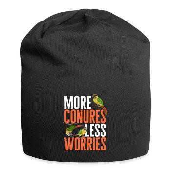 Molina Parakeet Parrot Bird Parakeet - Jersey Beanie - black - Front