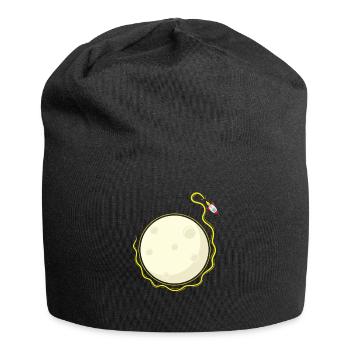 Une fusée tourne autour de la lune - Bonnet en jersey - noir - Devant