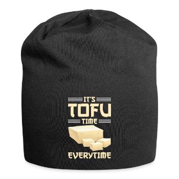 Vegan Vegetarier Design für einen Tofu Fan - Jersey-Beanie - Schwarz - Vorne