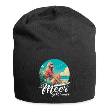 The sea always goes on holiday trips - Jersey Beanie - black - Front